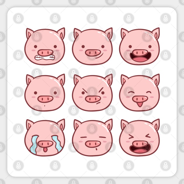 Cute Piggy Emoticons Collection Sticker by creative